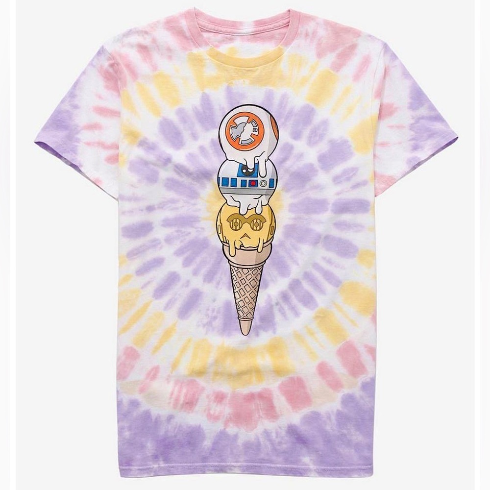 BoxLunch Exclusive Disney Star Wars Droids Ice Cream Tie Dye Shirt Top XS